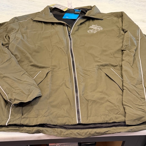 NWT New Balance Men's Olive Windbreaker Jacket - USMC Marines - Picture 9 of 12